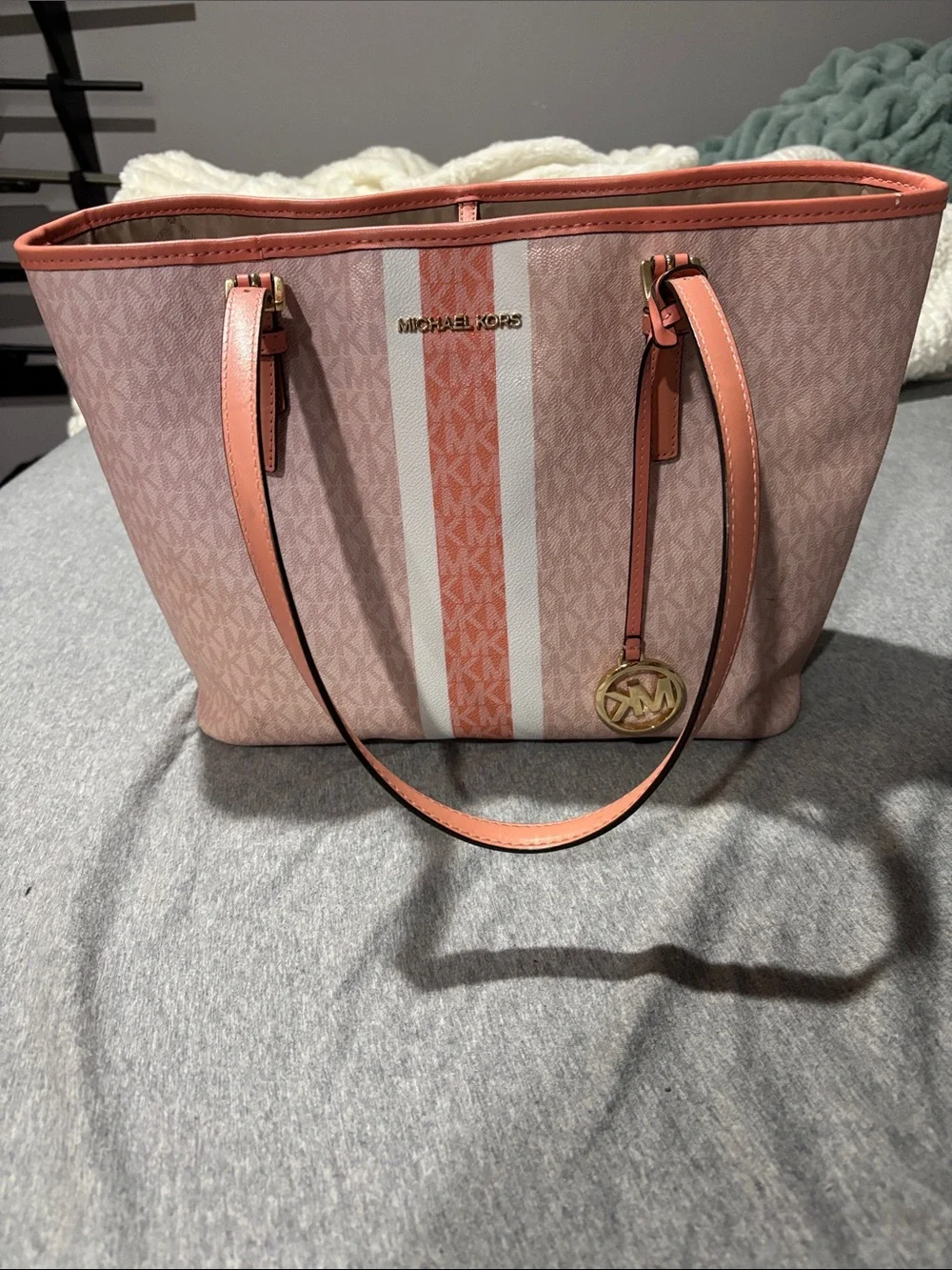Michael Kors Coral Pink Leather Tote